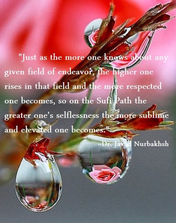 A Selfless Master excerpt from Discourses on the Sufi Path Dr. Javad Nurbakhsh